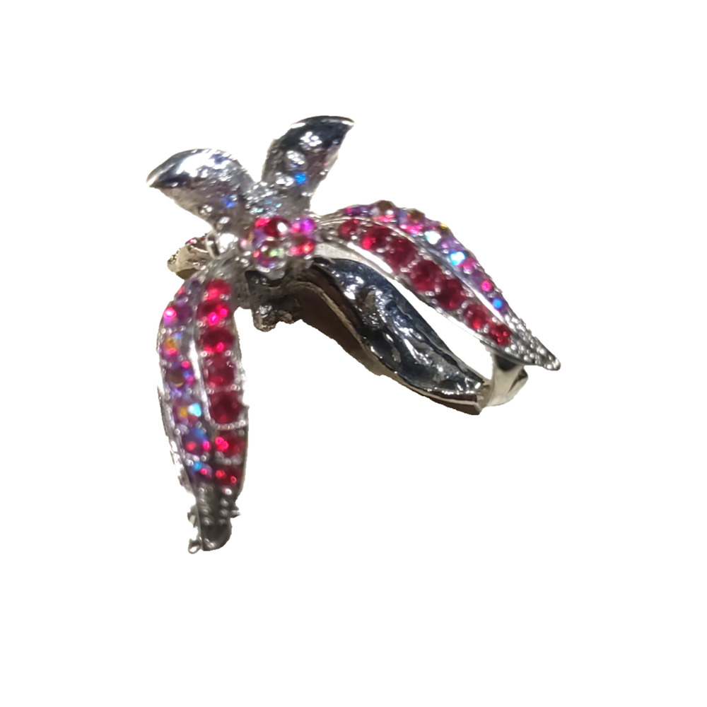 Lot Of 3 Hair Barrettes Clips Ponytail Rhinestone Gold And Silver Tone... - Picture 8 of 9